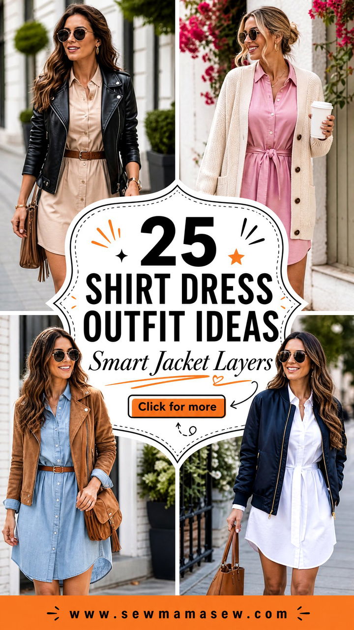 25 Shirt Dress Outfit Ideas With A Jacket For Smart Layers - 25 Shirt Dress Outfit Ideas With A Jacket For Smart Layers