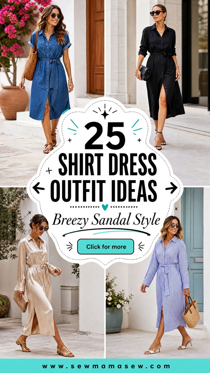 25 Shirt Dress Outfit Ideas With Sandals For Breezy Style - 25 Shirt Dress Outfit Ideas With Sandals For Breezy Style