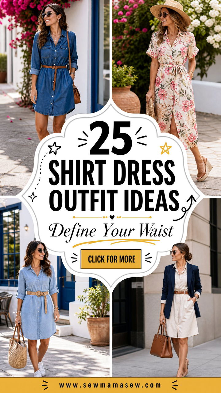 25 Shirt Dress Outfit Ideas With a Belt to Define Your Waist - 25 Shirt Dress Outfit Ideas With a Belt to Define Your Waist