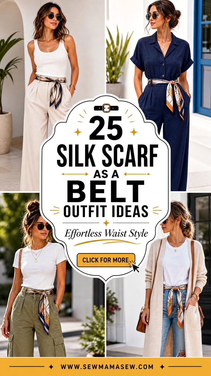 25 Silk Scarf as a Belt Outfit Ideas for Effortless Style - 25 Silk Scarf as a Belt Outfit Ideas for Effortless Style
