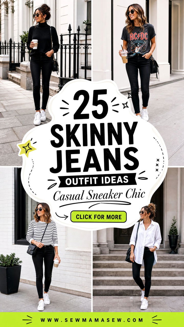 25 Skinny Jeans Outfit Ideas With White Sneakers For Casual Chic - 25 Skinny Jeans Outfit Ideas With White Sneakers For Casual Chic