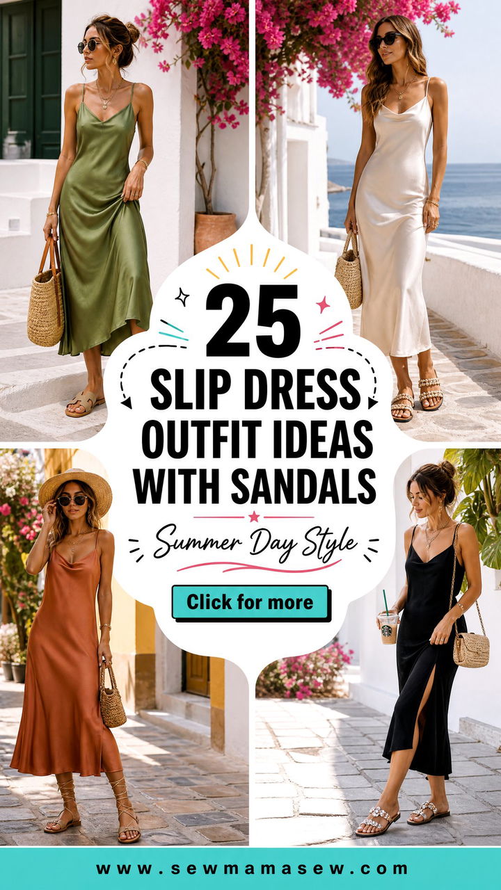 25 Slip Dress Outfit Ideas with Sandals for Summer Days - 25 Slip Dress Outfit Ideas with Sandals for Summer Days