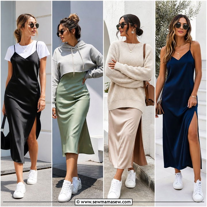 25 Slip Dress Outfit Ideas With Sneakers for Casual Chic