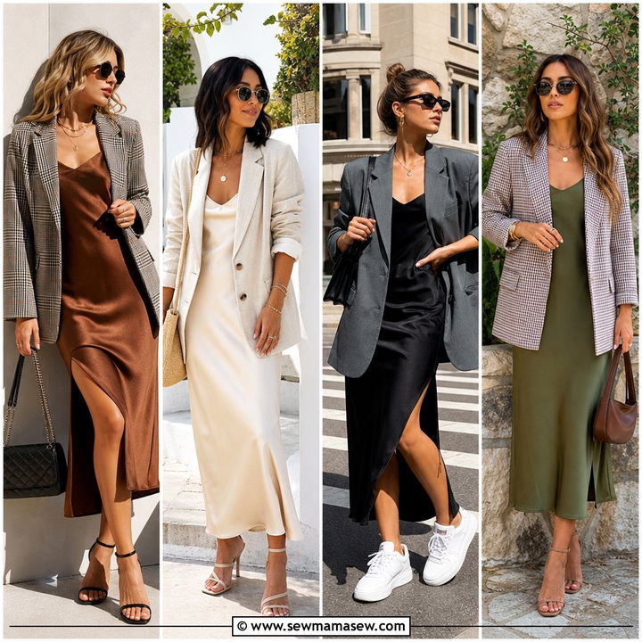25 Slip Dress Outfit Ideas With a Blazer for Polished Looks