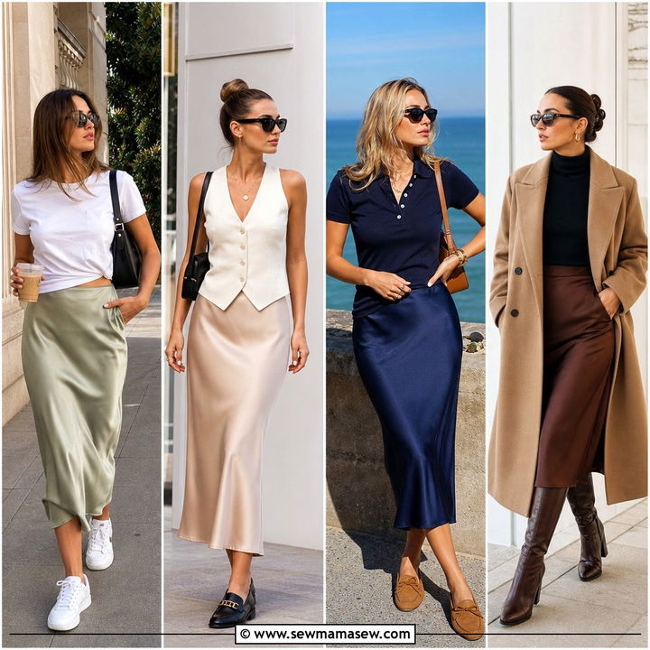 25 Slip Skirt Outfits for Women Over 40 That Feel Elegant