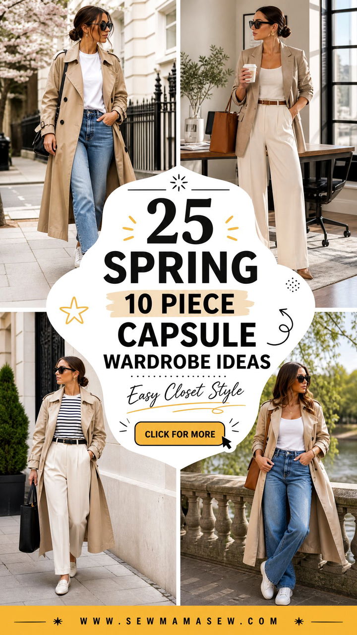 25 Spring 10 Piece Capsule Wardrobe Ideas for Easy Style - 25 Spring 10 Piece Capsule Wardrobe Ideas for Easy Style
