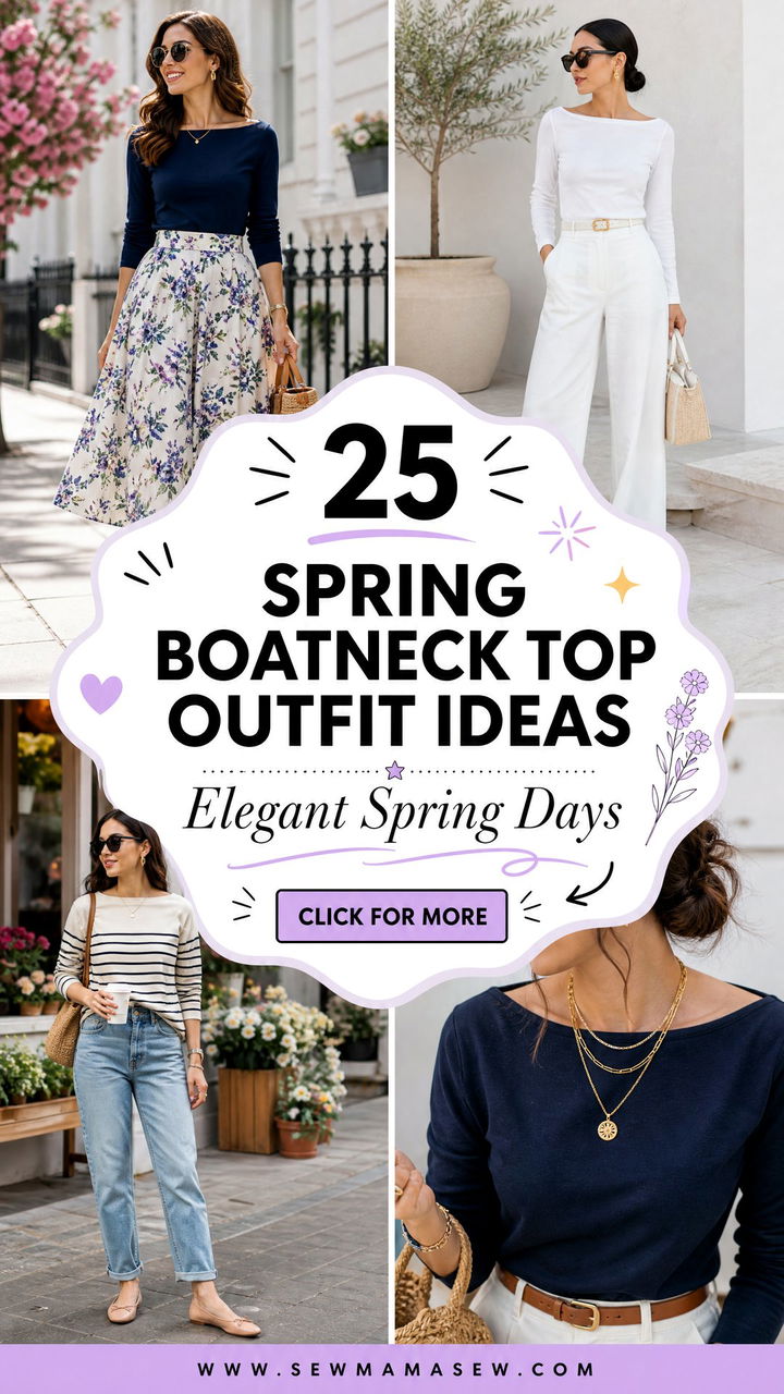 25 Spring Boatneck Top Outfit Ideas for Elegant Days - 25 Spring Boatneck Top Outfit Ideas for Elegant Days