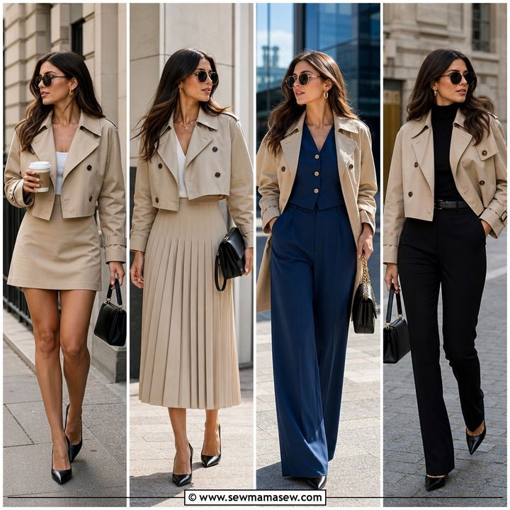 25 Spring Cropped Trench Coat Outfit Ideas for Chic Layers