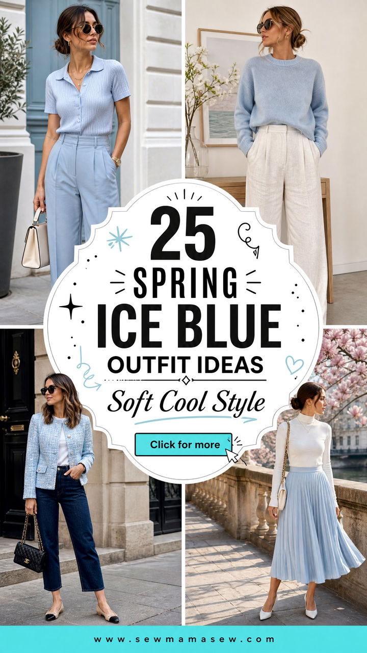 25 Spring Ice Blue Outfit Ideas for Soft Cool-Girl Style - 25 Spring Ice Blue Outfit Ideas for Soft Cool-Girl Style