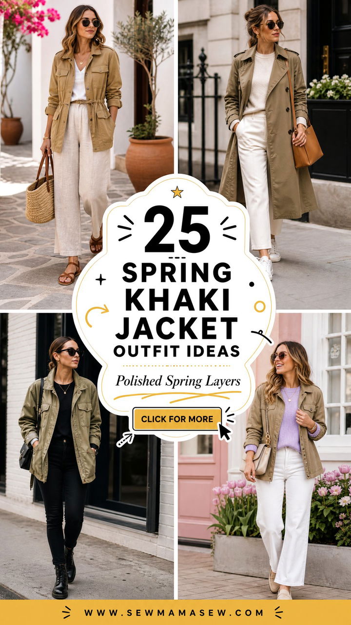 25 Spring Khaki Jacket Outfit Ideas for Polished Layers - 25 Spring Khaki Jacket Outfit Ideas for Polished Layers