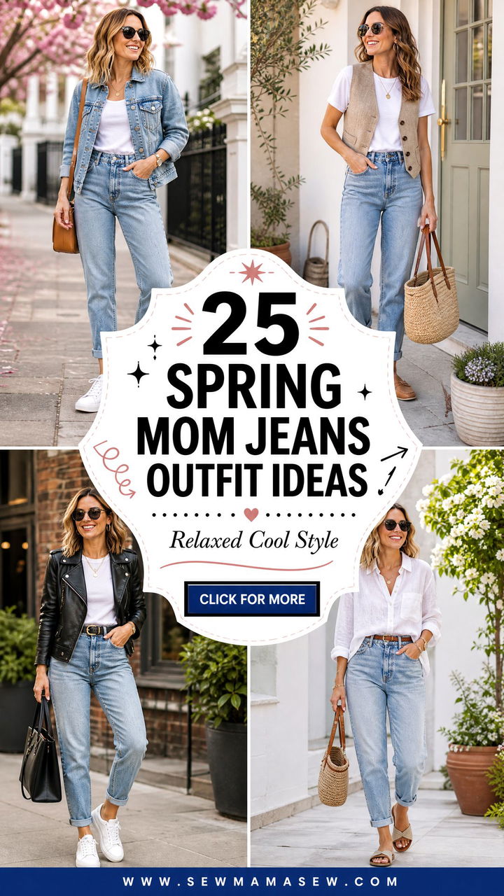 25 Spring Mom Jeans Outfit Ideas for Relaxed Cool Style - 25 Spring Mom Jeans Outfit Ideas for Relaxed Cool Style