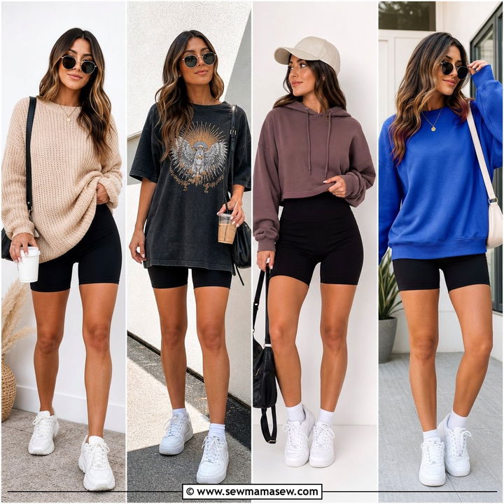 25 Spring Outfits With Biker Shorts for Trendy Casual Style