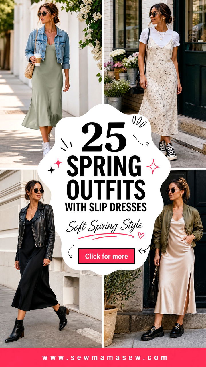 25 Spring Outfits With Slip Dresses for Soft Style - 25 Spring Outfits With Slip Dresses for Soft Style