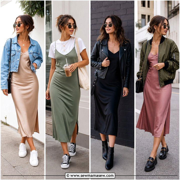 25 Spring Outfits With Slip Dresses for Soft Style