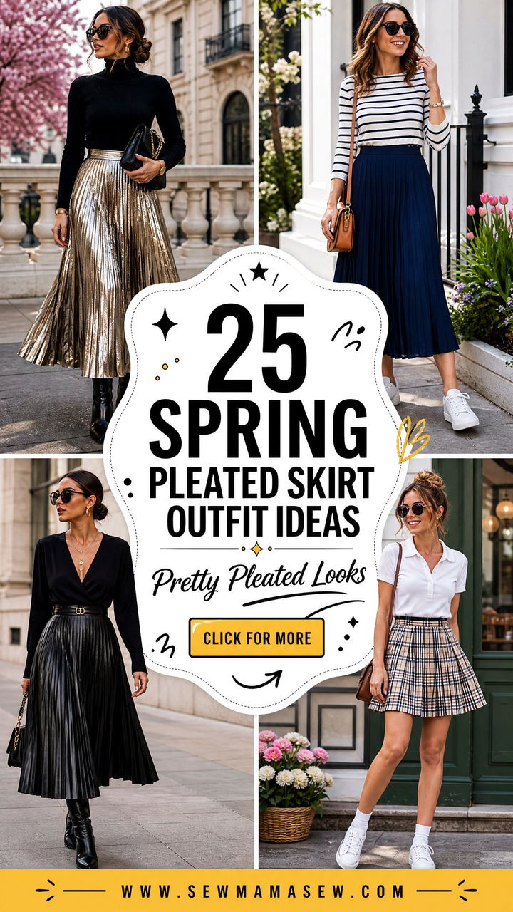 25 Spring Pleated Skirt Outfit Ideas for Pretty Looks - 25 Spring Pleated Skirt Outfit Ideas for Pretty Looks