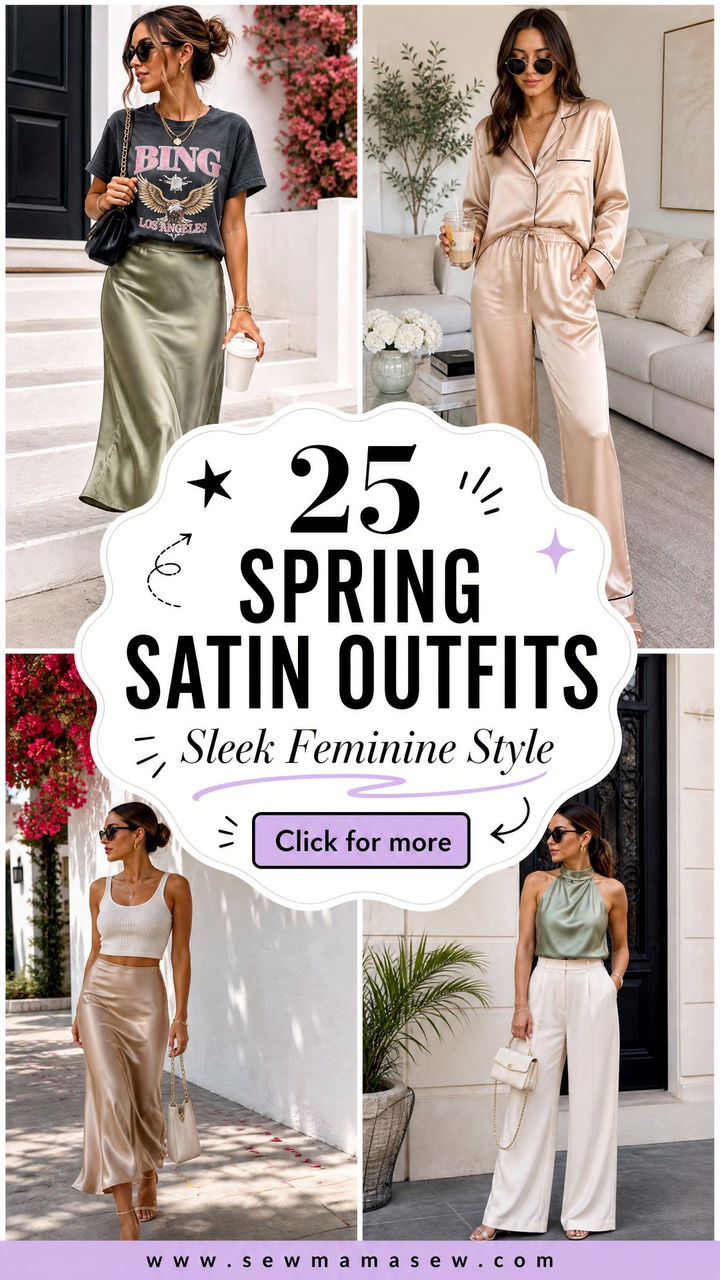25 Spring Satin Outfits for Sleek Feminine Style - 25 Spring Satin Outfits for Sleek Feminine Style