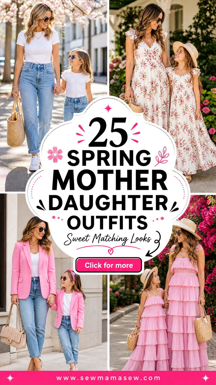 25 Spring mother daughter outfits Sweet Matching Looks - 25 Spring mother daughter outfits: Sweet Matching Looks