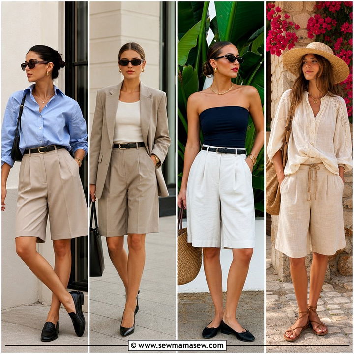 25 Spring outfits with bermuda shorts for Chic Warm Days