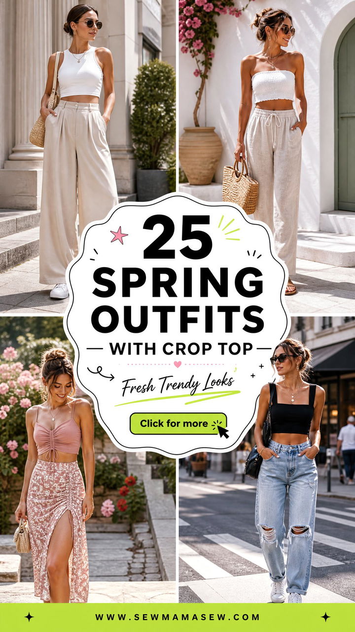 25 Spring outfits with crop top for Fresh Trendy Looks - 25 Spring outfits with crop top for Fresh Trendy Looks