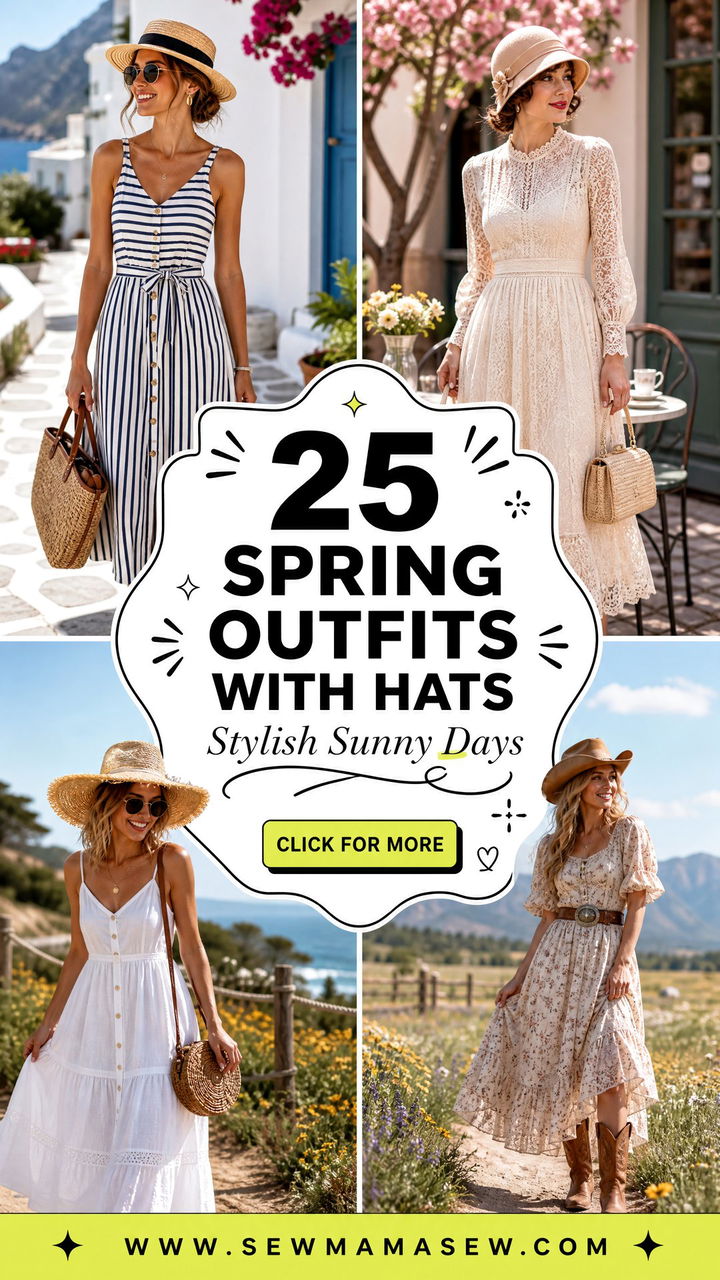 25 Spring outfits with hats for Stylish Sunny Days - 25 Spring outfits with hats for Stylish Sunny Days