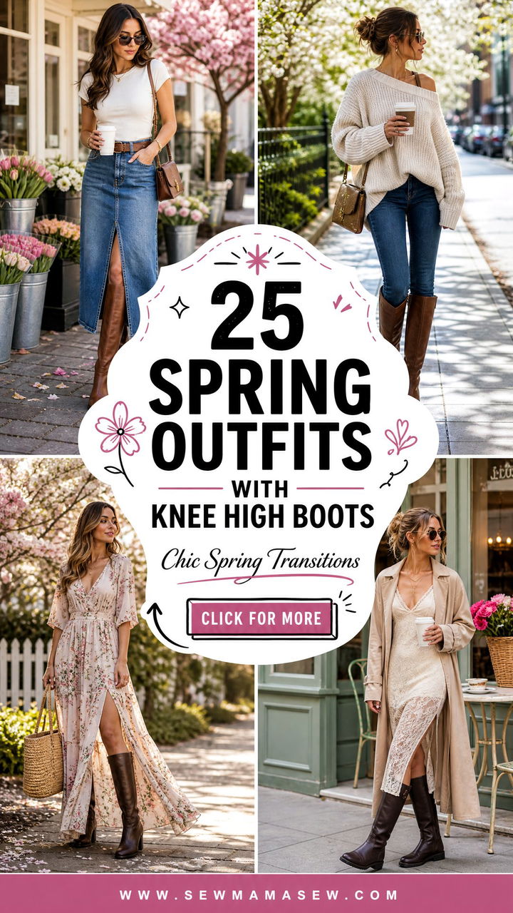 25 Spring outfits with knee high boots for Chic Transitions - 25 Spring outfits with knee high boots for Chic Transitions