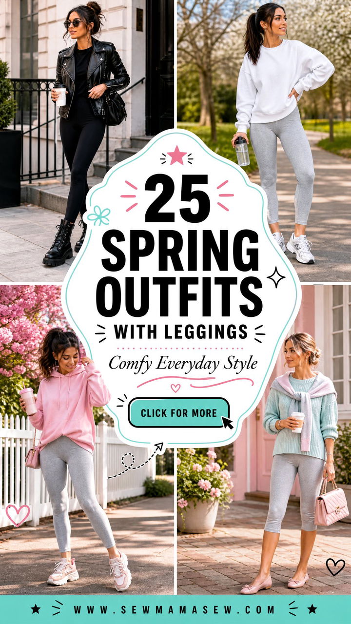 25 Spring outfits with leggings for Comfy Everyday Style - 25 Spring outfits with leggings for Comfy Everyday Style