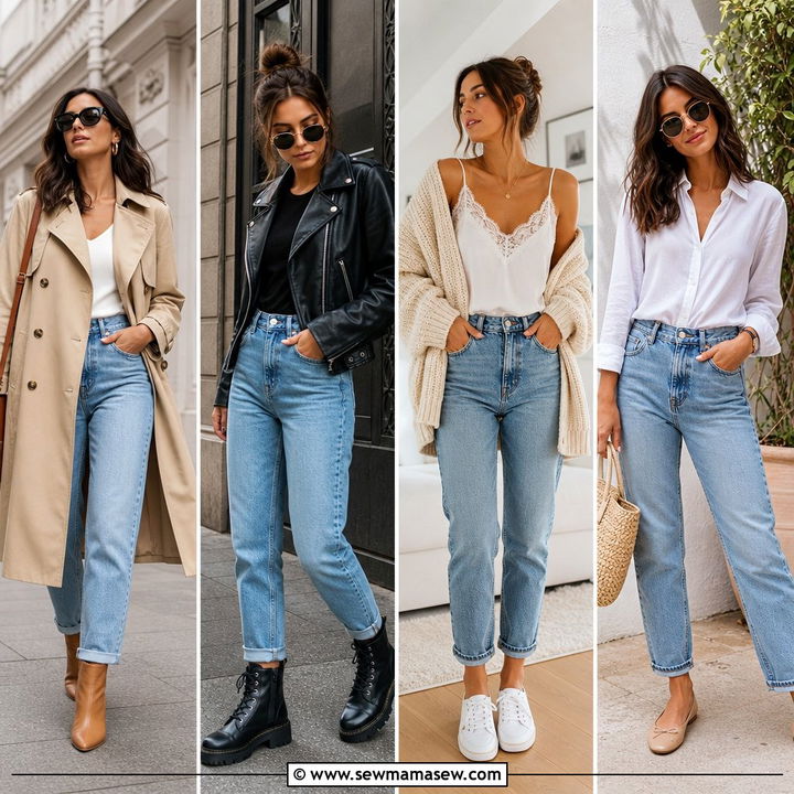 25 Spring Outfits With Mom Jeans for Easy Everyday Style