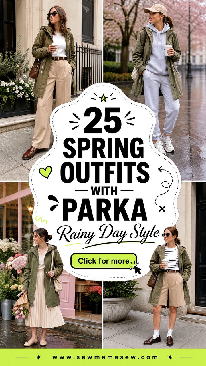 25 Spring outfits with parka for Casual Rainy Day Style - 25 Spring outfits with parka for Casual Rainy Day Style
