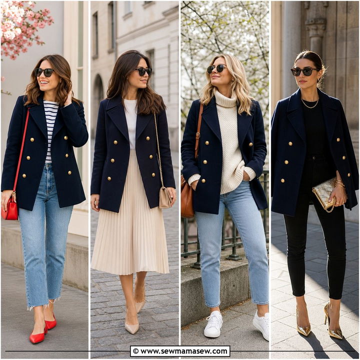 25 Spring outfits with pea coat for Polished Transitional Looks