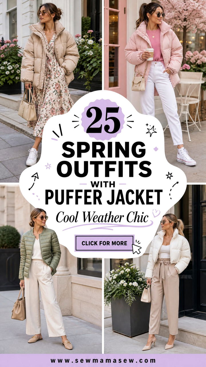25 Spring outfits with puffer jacket for Cool Weather Chic - 25 Spring outfits with puffer jacket for Cool Weather Chic