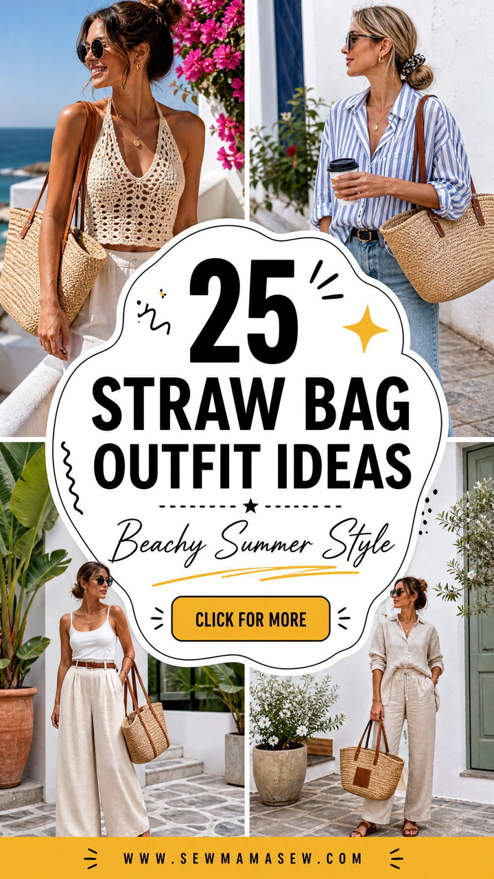 25 Straw Bag Outfit Ideas Summer Looks For Beachy Style - 25 Straw Bag Outfit Ideas Summer Looks For Beachy Style