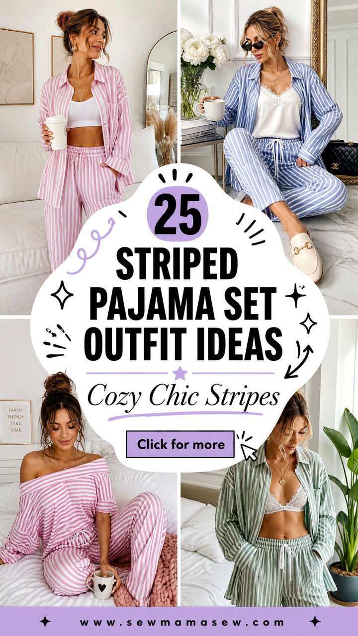 25 Striped Pajama Set Outfit Ideas for Cozy Chic Style - 25 Striped Pajama Set Outfit Ideas for Cozy Chic Style
