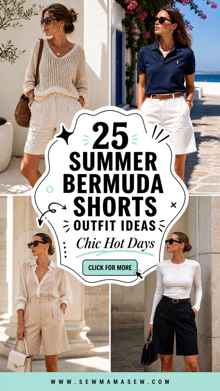 25 Summer Bermuda Shorts Outfit Ideas For Chic Hot Days - 25 Summer Bermuda Shorts Outfit Ideas For Chic Hot Days