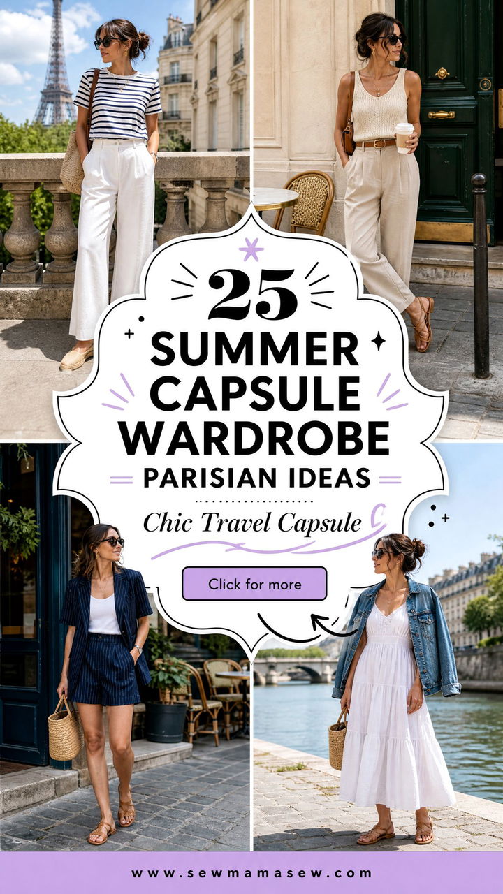 25 Summer Capsule Wardrobe Parisian Ideas for Chic Travel - 25 Summer Capsule Wardrobe Parisian Ideas for Chic Travel