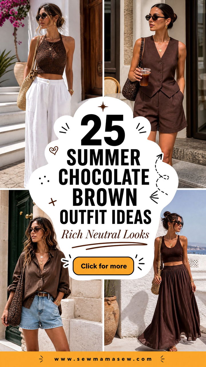 25 Summer Chocolate Brown Outfit Ideas for Rich Neutral Looks - 25 Summer Chocolate Brown Outfit Ideas for Rich Neutral Looks