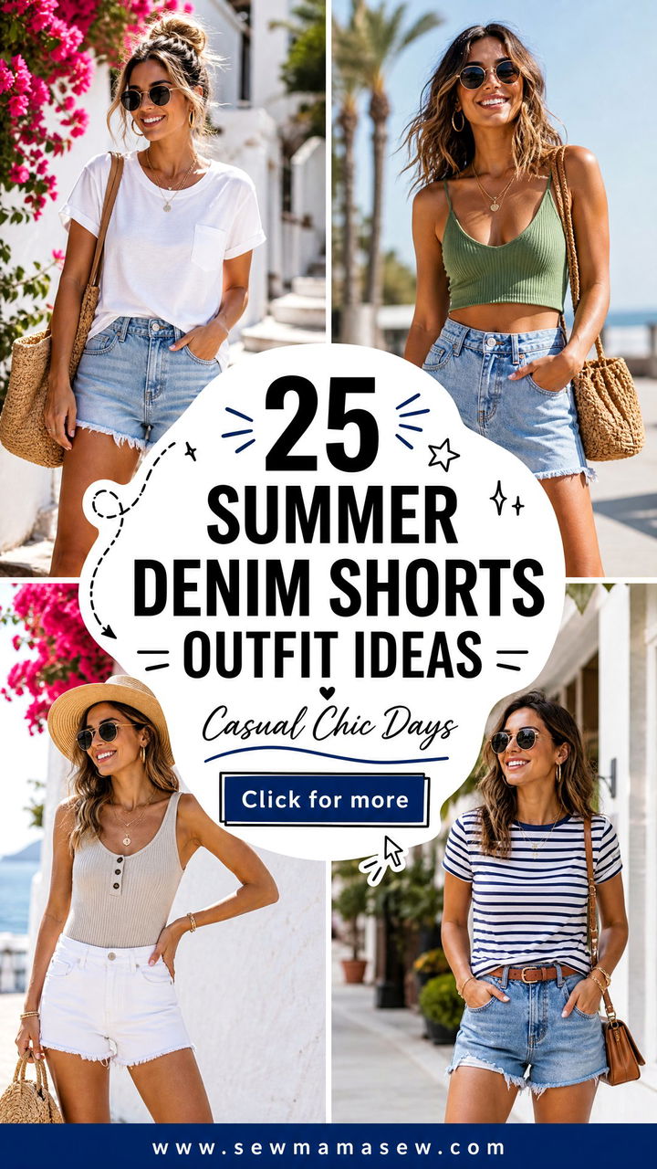 25 Summer Denim Shorts Outfit Ideas for Casual Chic Days - 25 Summer Denim Shorts Outfit Ideas for Casual Chic Days