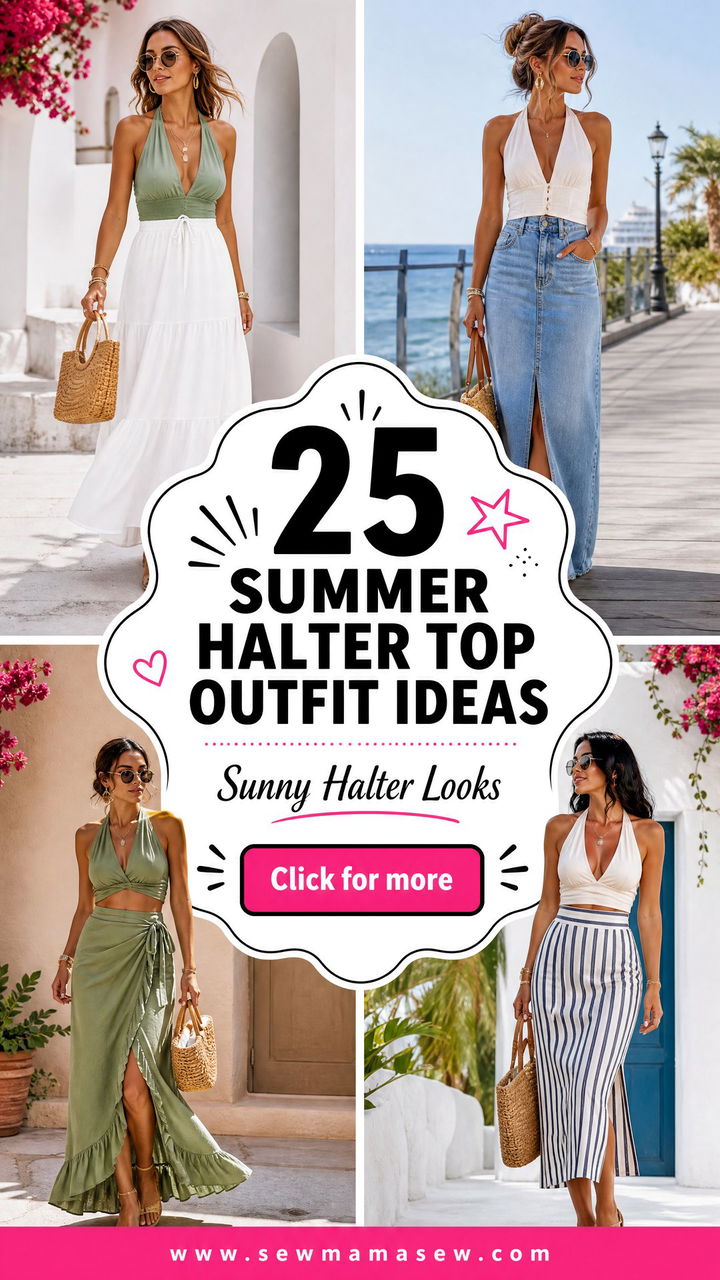 25 Summer Halter Top Outfit Ideas for Flattering Sunny Looks - 25 Summer Halter Top Outfit Ideas for Flattering Sunny Looks