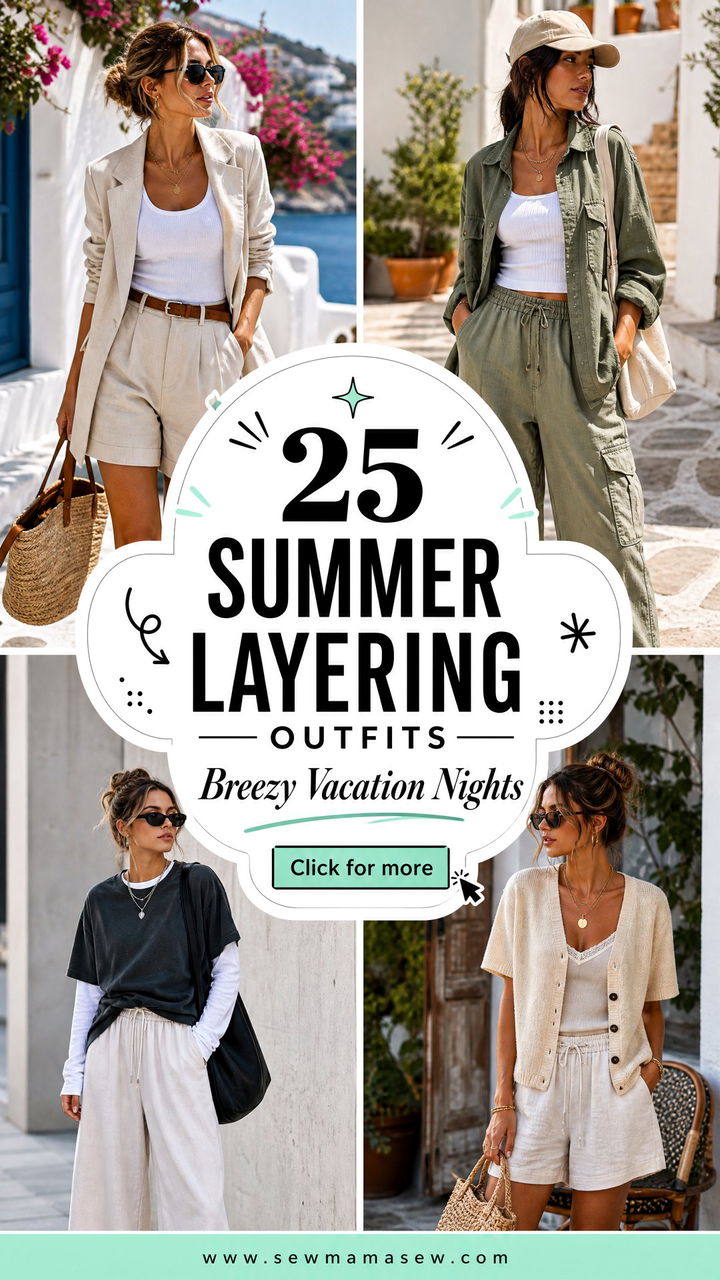 25 Summer Layering Outfits for Breezy Vacation Nights - 25 Summer Layering Outfits for Breezy Vacation Nights