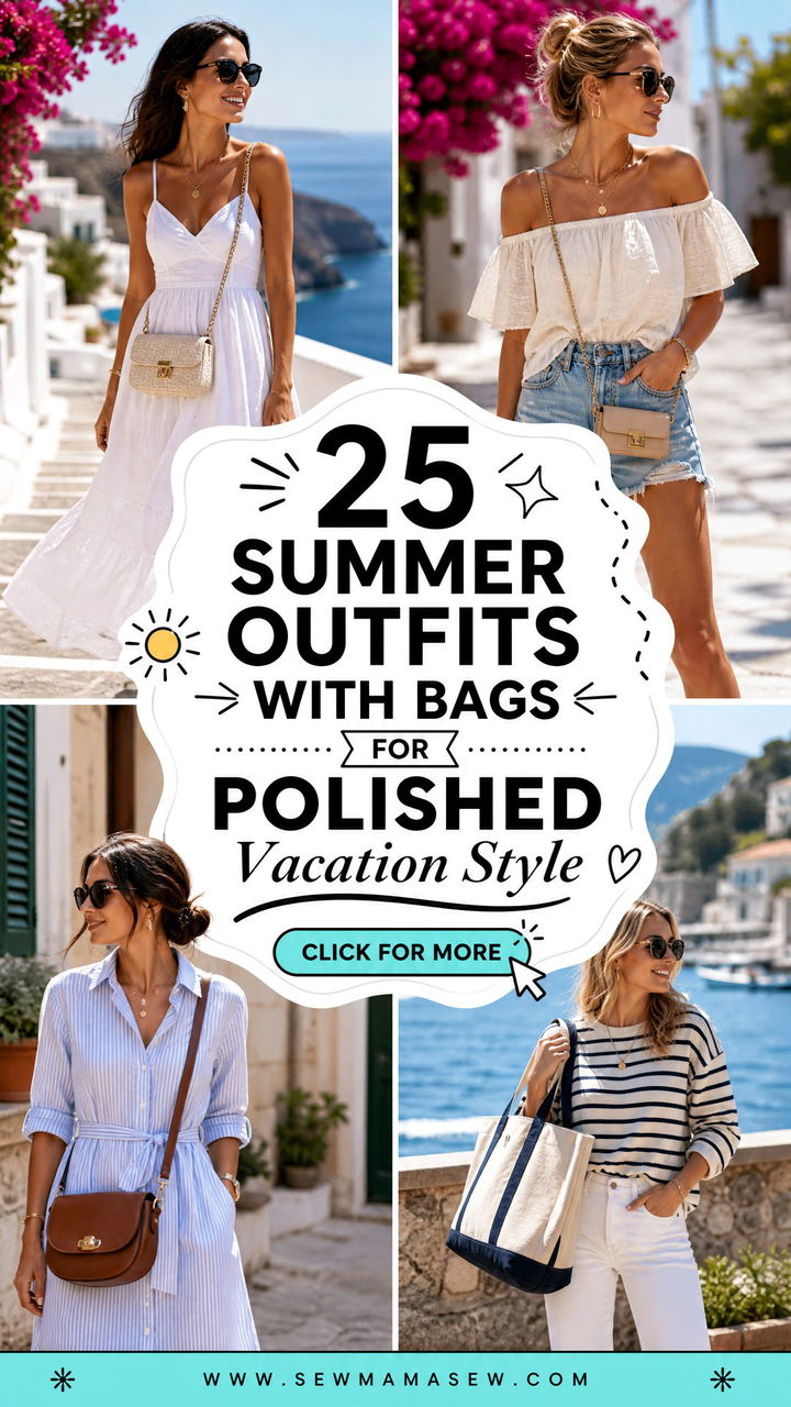 25 Summer Outfits With Bags For Polished Vacation Style - 25 Summer Outfits With Bags For Polished Vacation Style