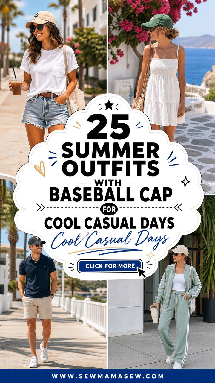 25 Summer Outfits With Baseball Cap For Cool Casual Days - 25 Summer Outfits With Baseball Cap For Cool Casual Days