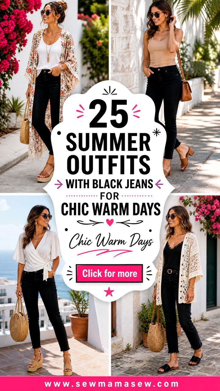 25 Summer Outfits With Black Jeans For Chic Warm Days - 25 Summer Outfits With Black Jeans For Chic Warm Days
