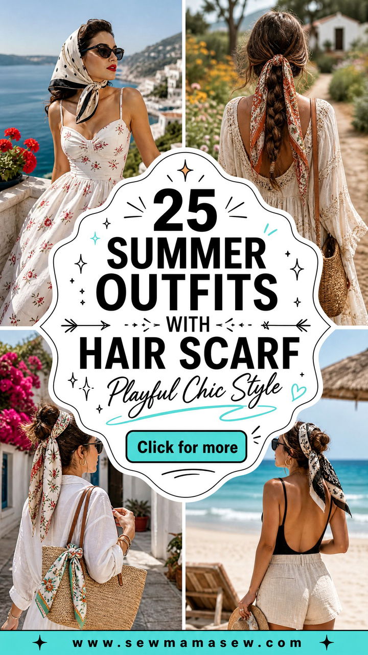 25 Summer Outfits With Hair Scarf for Playful Chic Style - 25 Summer Outfits With Hair Scarf for Playful Chic Style