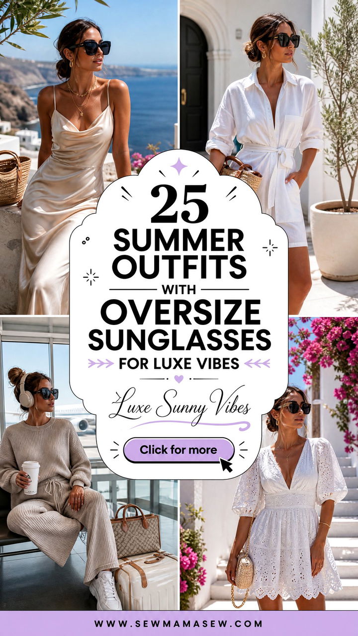 25 Summer Outfits With Oversize Sunglasses For Luxe Vibes - 25 Summer Outfits With Oversize Sunglasses For Luxe Vibes