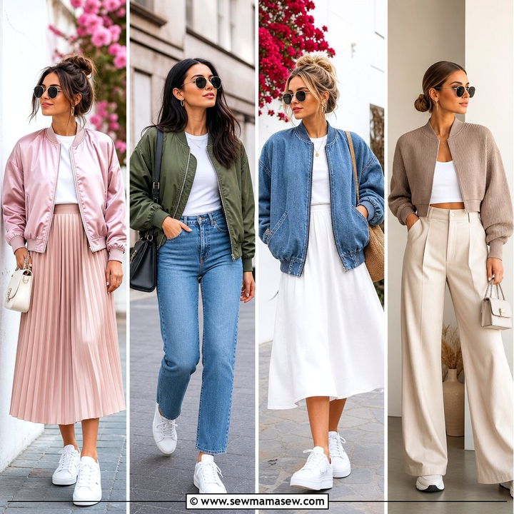 25 Summer outfits with bomber jackets Cool Layering Ideas