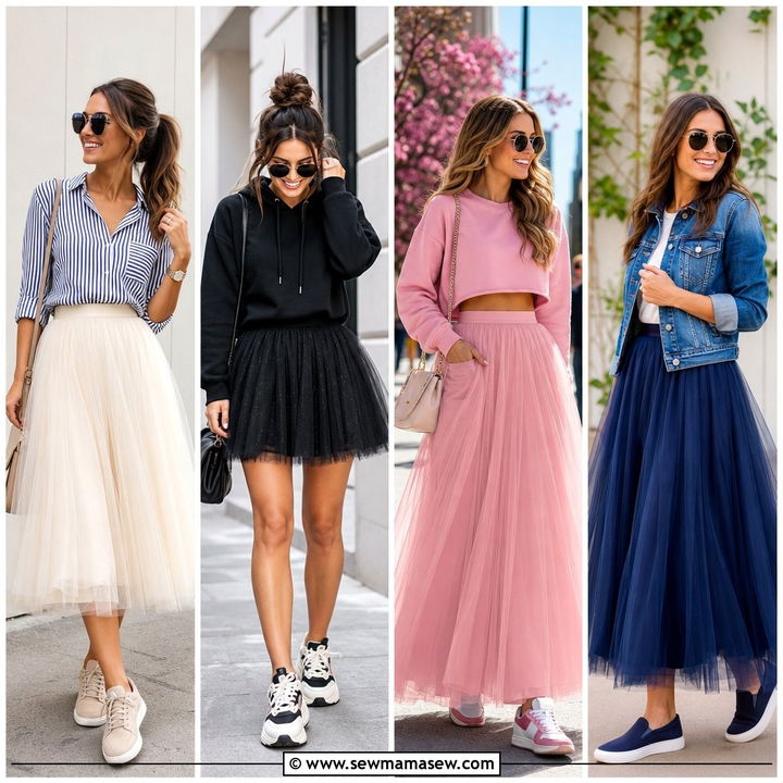25 Tulle Skirt Outfit Ideas With Sneakers for Cool Girls