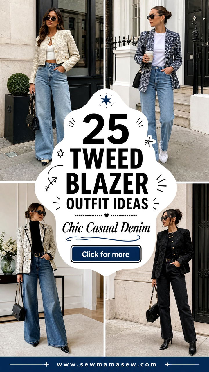 25 Tweed Blazer Outfit Ideas With Jeans for Chic Casual Days - 25 Tweed Blazer Outfit Ideas With Jeans for Chic Casual Days