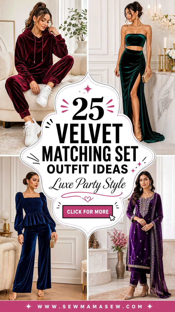 25 Velvet matching set outfit ideas for Luxe Party Style - 25 Velvet matching set outfit ideas for Luxe Party Style