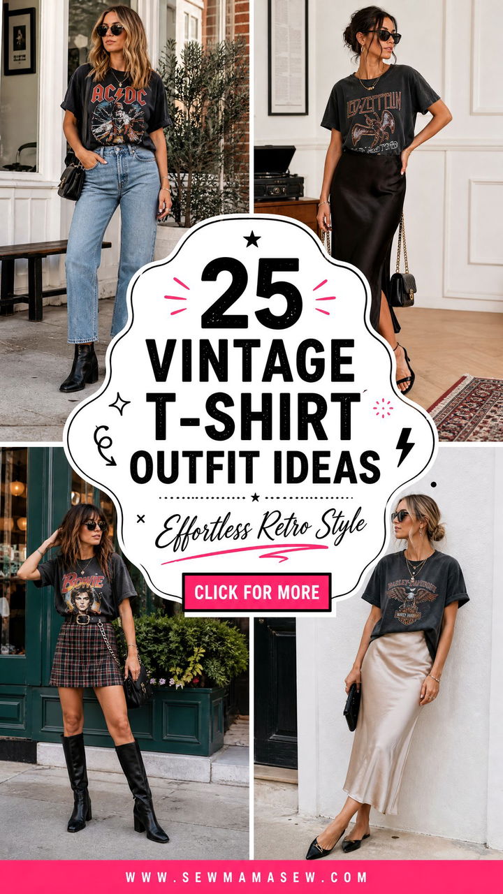 25 Vintage T-Shirt Outfit Ideas For Effortless Retro Style - 25 Vintage T-Shirt Outfit Ideas For Effortless Retro Style