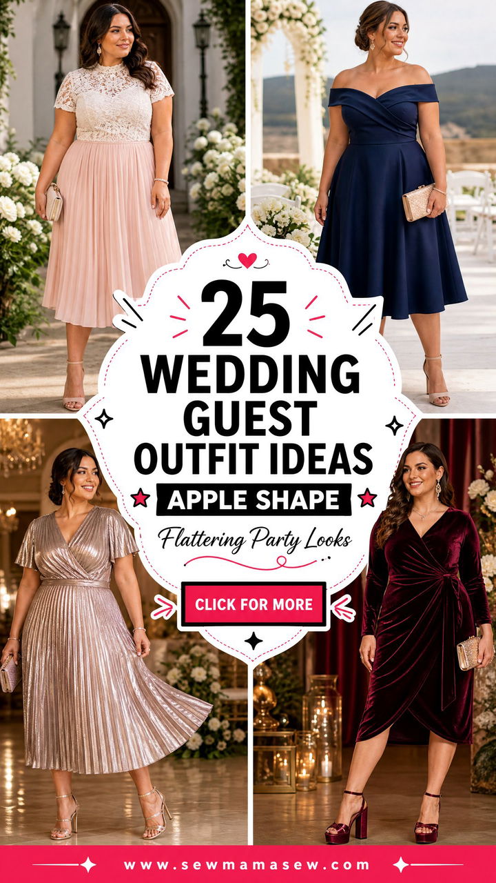 25 Wedding Guest Outfit Ideas Apple Shape Flattering Looks - 25 Wedding Guest Outfit Ideas Apple Shape: Flattering Looks