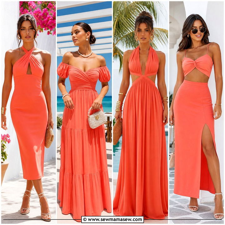 25 Wedding Guest Outfit Ideas Coral Dress Fresh Chic Looks
